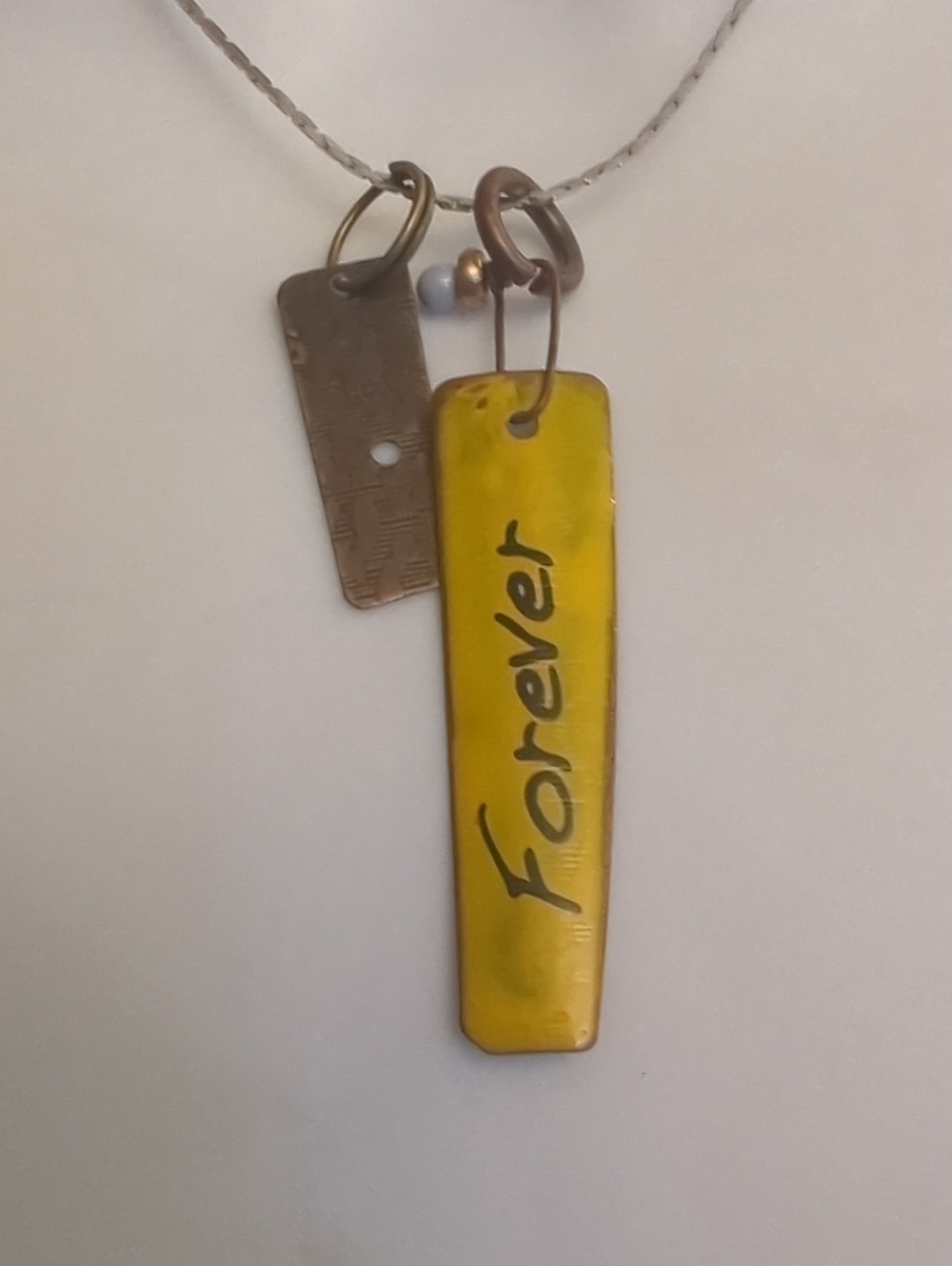 Forever Yellow Enamel Pendant Necklace Choker - Women Jewelry